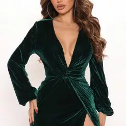 Fashion Nova Sugar Free Velvet Maxi Dress - Hunter -Fashion Nova Dresses Shop 09 02 21Studio2 RM KP 11 53 52 27 DR2109 Hunter 1269 EH