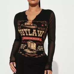 Fashion Nova Wendy Mini Dress - Black