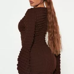 Fashion Nova Tres Poppin' Mini Dress - Chocolate -Fashion Nova Dresses Shop 09 02 22Studio4 KJ IM 09 44 56 6 KH1100 Chocolate 9933 SG