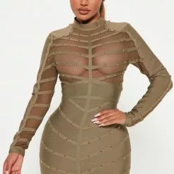 Fashion Nova Attention Please Bandage Midi Dress - Olive -Fashion Nova Dresses Shop 09 02 22Studio4 KJ IM 10 08 41 11 AD5804 Olive 10036 JB