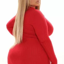 Fashion Nova Not Over You Yet Sweater Dress - Red -Fashion Nova Dresses Shop 09 03 21Studio1 KP 13 59 35 73 551615FN Black 3206 PLUS PB