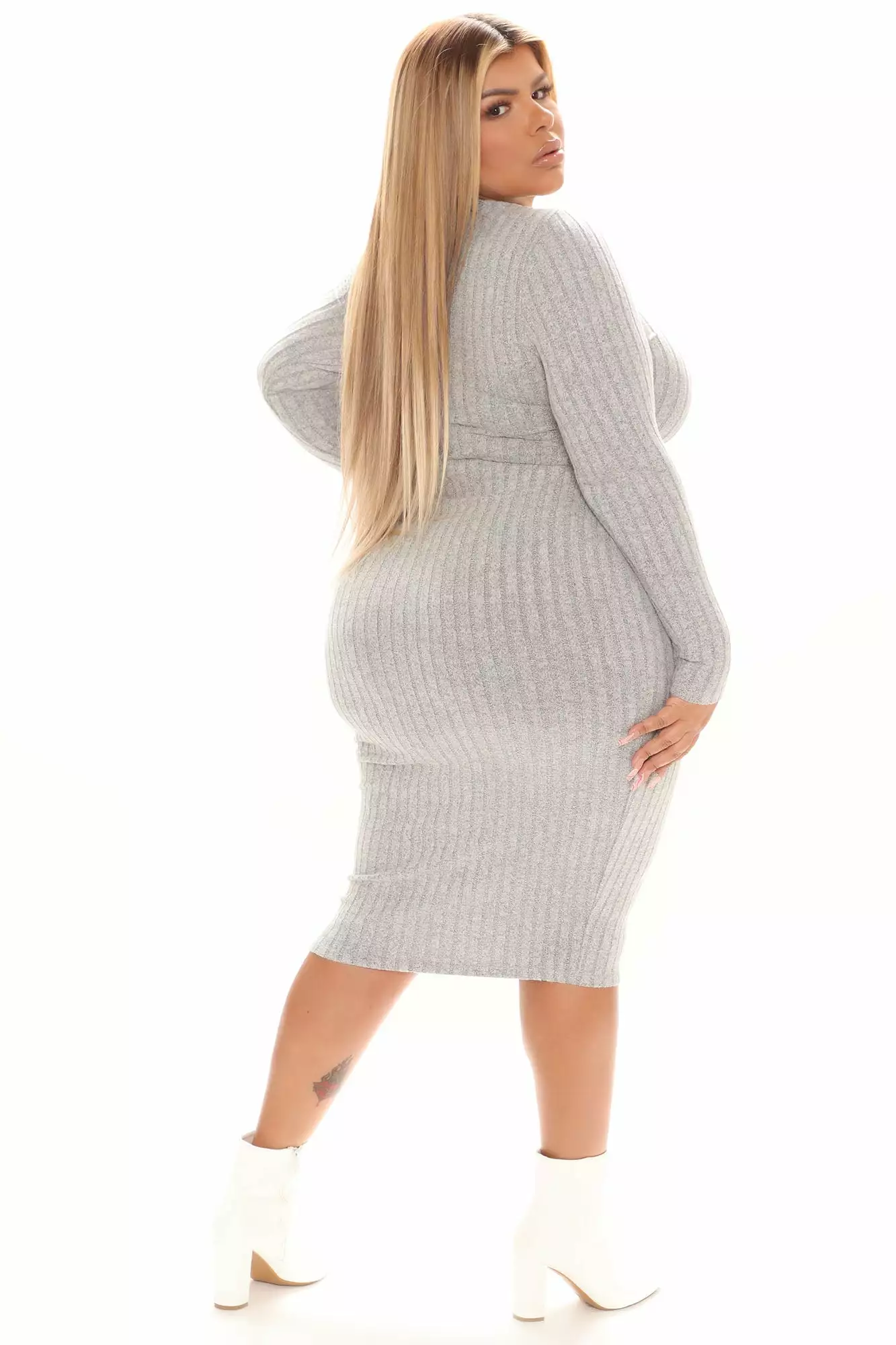 Fashion Nova Not Over You Yet Sweater Dress - Heather Grey 11 Fashion Nova Not Over You Yet Sweater Dress - Heather Grey - Image 9