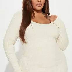 Fashion Nova Fly With Me Sweater Midi Dress - Oatmeal -Fashion Nova Dresses Shop 09 06 22Studio1 RT AS 15 34 30 51 ZDCC019 Oatmeal 12346 PLUS SG