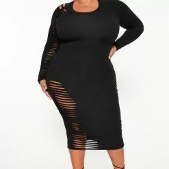 Fashion Nova Blair Midi Dress - Black -Fashion Nova Dresses Shop 09 06 22Studio3 DD KP 11 54 51 23 DB3907 Black 0229 PLUS SG