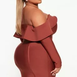 Fashion Nova Bandage Midi Dress - Rust -Fashion Nova Dresses Shop 09 06 22Studio3 DD KP 12 12 54 27 D2493 Rust 0283 PLUS SG
