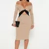 Fashion Nova Think of U Sweater Midi Dress - Taupe/combo -Fashion Nova Dresses Shop 09 06 22Studio4 KJ IM 11 03 00 16 SBD236LS Taupecombo 10903 SG