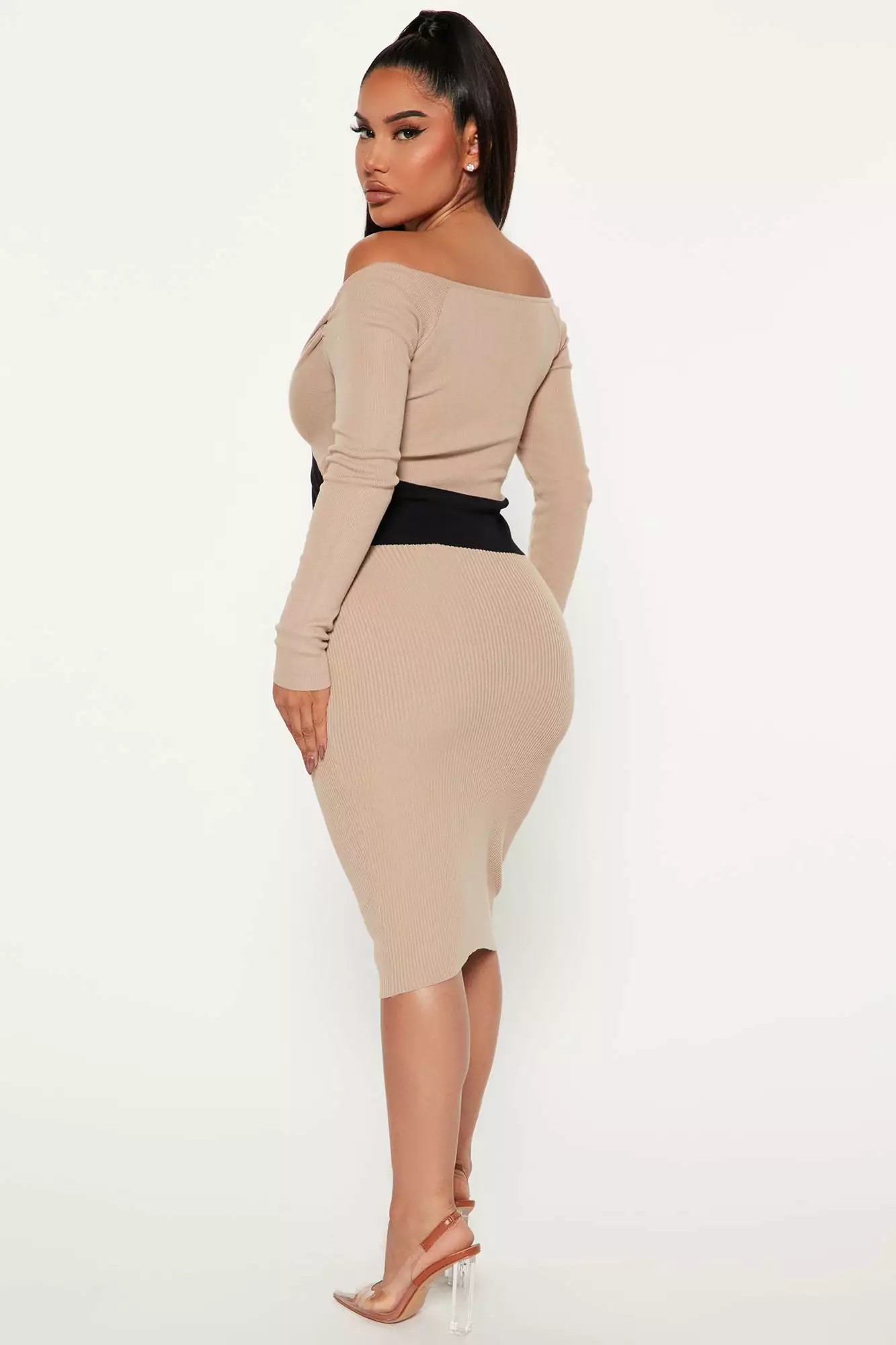 Fashion Nova Think of U Sweater Midi Dress - Taupe/combo 5 Fashion Nova Think of U Sweater Midi Dress - Taupe/combo - Image 3