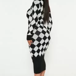 Fashion Nova Check On Me Sweater Dress - Black/White -Fashion Nova Dresses Shop 09 06 22Studio4 KJ IM 12 12 01 28 D23988 BlackWhite P 26975 EH