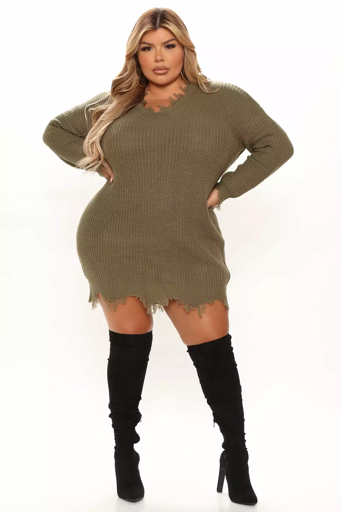 Fashion Nova Sarabeth Sweater Mini Dress - Olive 13 Fashion Nova Sarabeth Sweater Mini Dress - Olive - Image 11