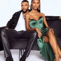 Fashion Nova Right Next Door Satin Maxi Dress - Hunter -Fashion Nova Dresses Shop 09 07 21VMA JR CE 10 29 47 Look2 5675 MH DM