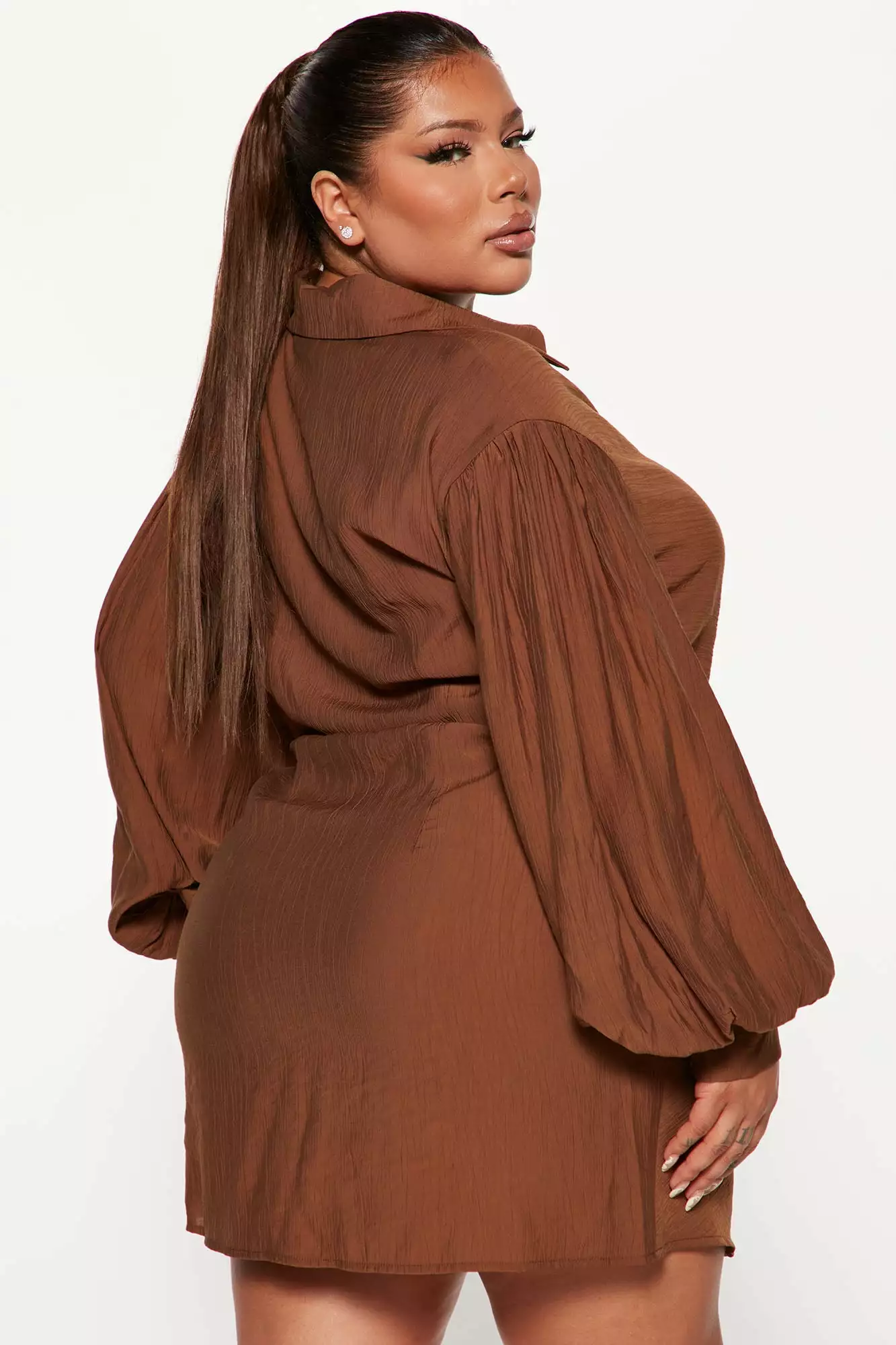Fashion Nova Maribella Shirt Dress - Brown - Image 6