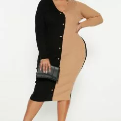 Fashion Nova Hard To Forget Colorblock Midi Dress - Black/combo -Fashion Nova Dresses Shop 09 07 22Studio3 RT AS 11 56 26 35 J3H0441S Blackcombo 0234 PLUS JB