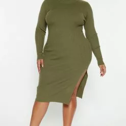 Fashion Nova One Chance Sweater Midi Dress - Olive -Fashion Nova Dresses Shop 09 07 22Studio3 RT AS 12 00 13 37 HF22F767 Olive 0250 PLUS PB