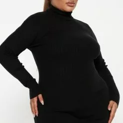 Fashion Nova One Chance Sweater Midi Dress - Black -Fashion Nova Dresses Shop 09 07 22Studio3 RT AS 12 02 05 38 HF22F767 Black 0259 PLUS PB