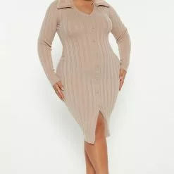 Fashion Nova Mia Knit Midi Dress - Mocha 11 Fashion Nova Mia Knit Midi Dress - Mocha -Fashion Nova Dresses Shop 09 07 22Studio3 RT AS 14 17 12 42 LT7442BN Mocha 0305 PLUS SG