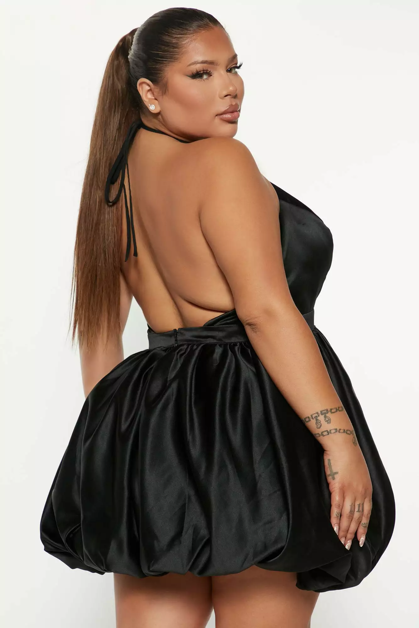Fashion Nova Reanne Satin Mini Dress - Black 9 Fashion Nova Reanne Satin Mini Dress - Black - Image 7
