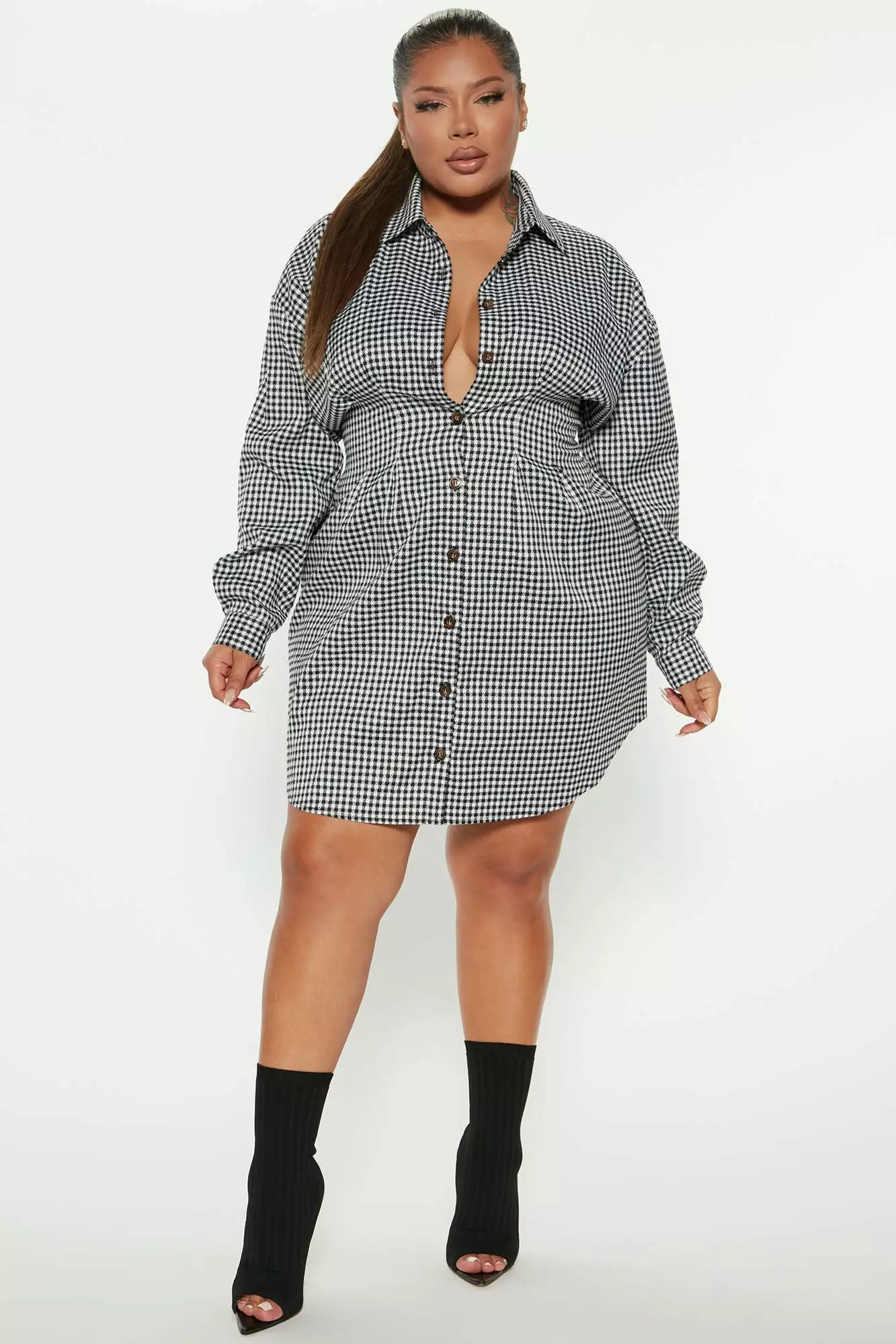 Fashion Nova Central Park Shirt Dress - Black/White 7 Fashion Nova Central Park Shirt Dress - Black/White - Image 5