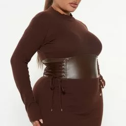 Fashion Nova Like Good Times Midi Dress - Chocolate -Fashion Nova Dresses Shop 09 07 22Studio3 RT AS 16 00 39 69 CD2823 Chocolate 0543 PLUS SG