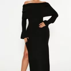 Fashion Nova Grab Some Coco Sweater Maxi Dress - Black