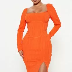 Fashion Nova Got It Like that Bandage Midi Dress - Orange -Fashion Nova Dresses Shop 09 07 22Studio4 DD KP 11 19 36 28 WR5045 Orange 11877 PB