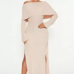Fashion Nova Grab Some Coco Sweater Maxi Dress - Taupe