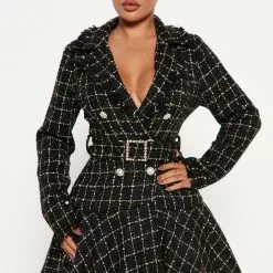 Fashion Nova Eden Blazer Midi Dress - Black