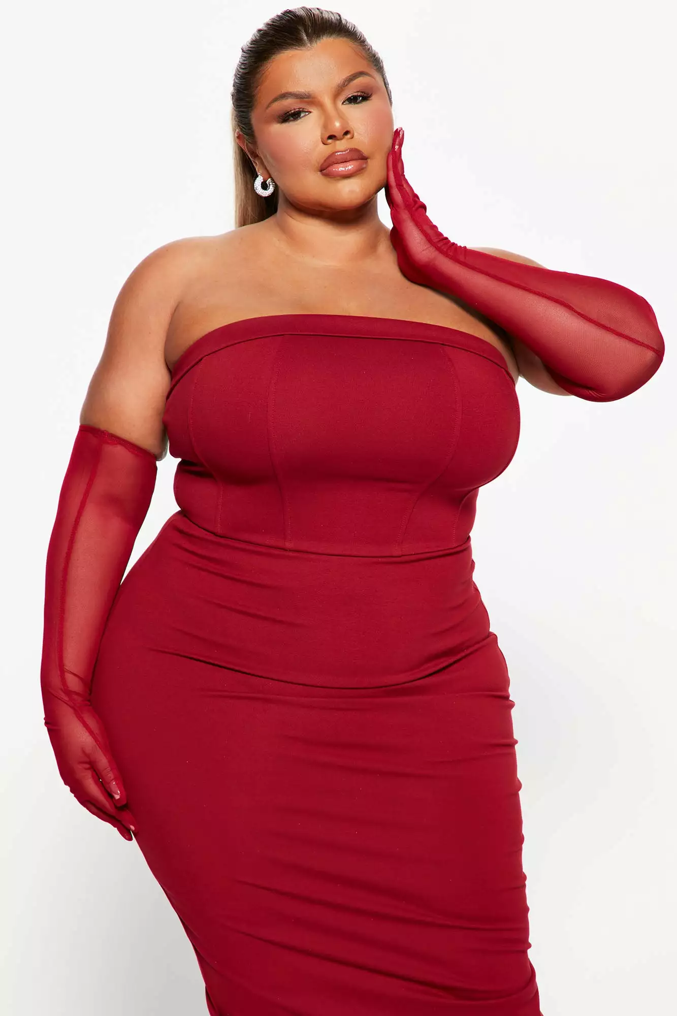 Fashion Nova Fashion Strut Midi Dress Set - Wine 7 Fashion Nova Fashion Strut Midi Dress Set - Wine - Image 5