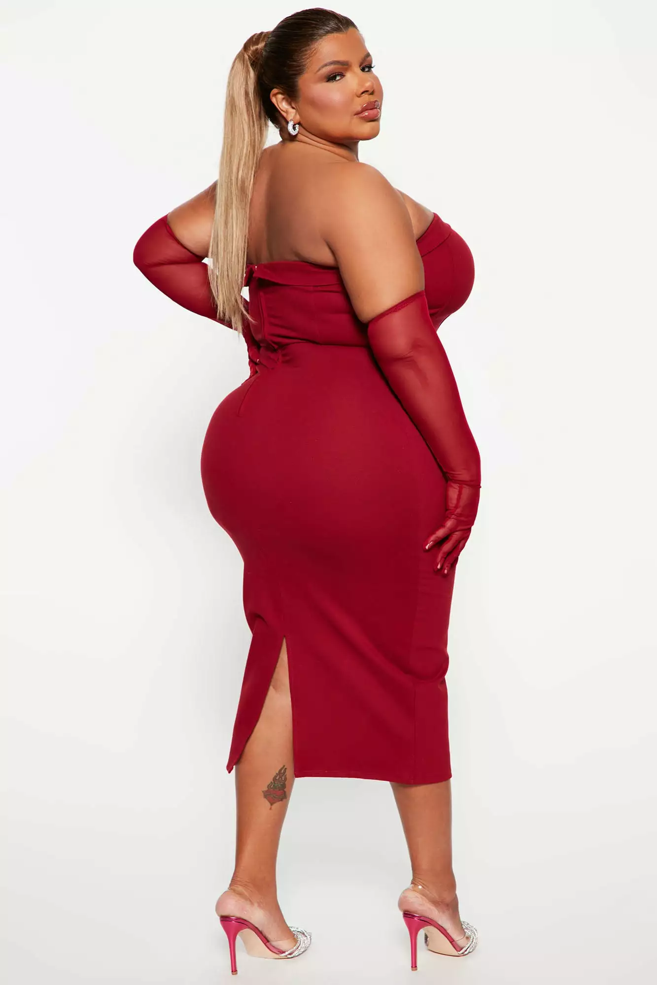 Fashion Nova Fashion Strut Midi Dress Set - Wine 8 Fashion Nova Fashion Strut Midi Dress Set - Wine - Image 6