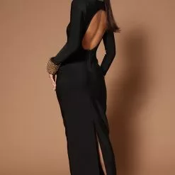 Fashion Nova Cleo Embellished Maxi Dress - Black/Gold -Fashion Nova Dresses Shop 09 07 22Studio7 CE RL 10 13 36 2 BD334 BlackGold 31806 SG