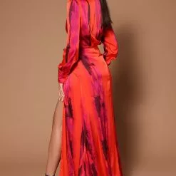 Fashion Nova Gabriella Long Sleeve Maxi Dress - Orange/combo -Fashion Nova Dresses Shop 09 07 22Studio7 CE RL 12 16 19 23 DR22341 Orangecombo 0353 SG