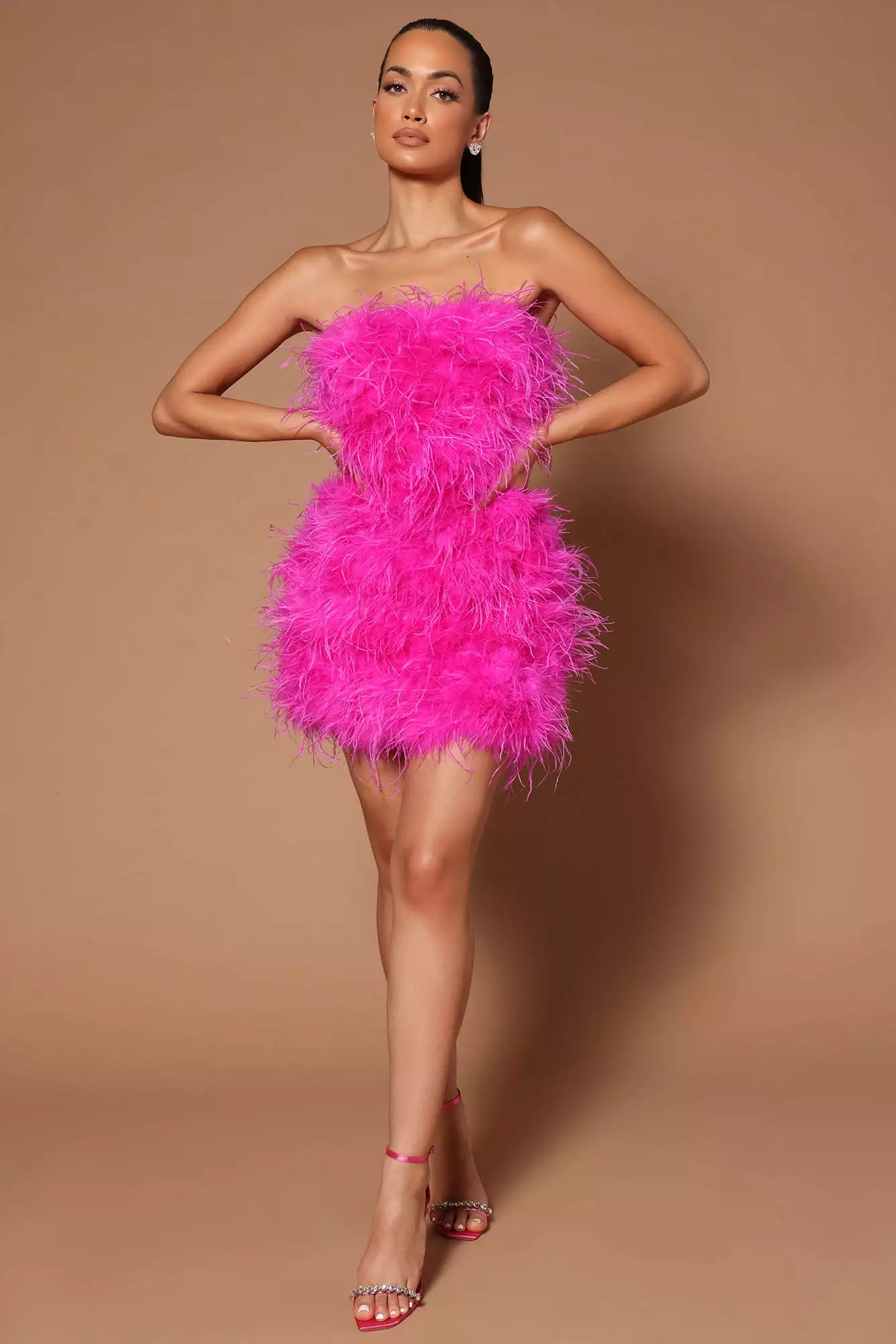 Fashion Nova Hanna Feather Tube Mini Dress - Fuchsia 3 Fashion Nova Hanna Feather Tube Mini Dress - Fuchsia