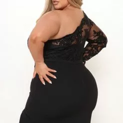 Fashion Nova Bonita Lace Maxi Dress - Black -Fashion Nova Dresses Shop 09 08 21Studio2 CE 11 19 11 20 MF2397 Black P 0639 PLUS KL