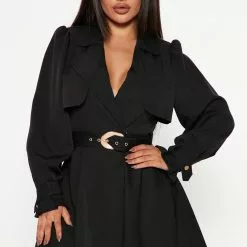 Fashion Nova Angel Fit And Flare Mini Dress - Black