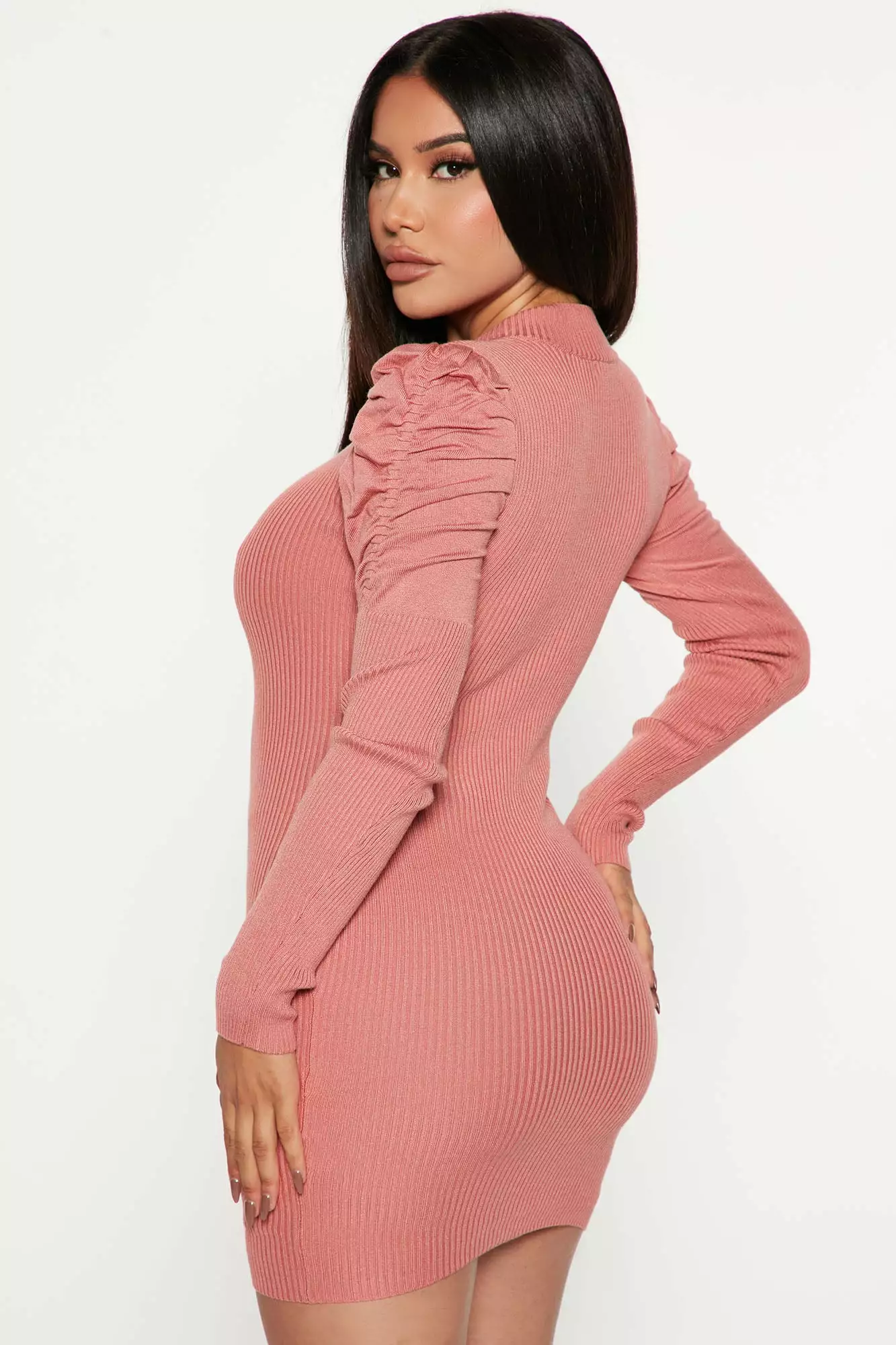 Fashion Nova I Want More Sweater Mini Dress - Mauve 5 Fashion Nova I Want More Sweater Mini Dress - Mauve - Image 3