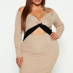 Fashion Nova Think of U Sweater Midi Dress - Taupe/combo 12 Fashion Nova Think of U Sweater Midi Dress - Taupe/combo -Fashion Nova Dresses Shop 09 08 22Studio5 RD JM 13 49 37 35 SBD236LS Taupecombo 0078 WG PLUS