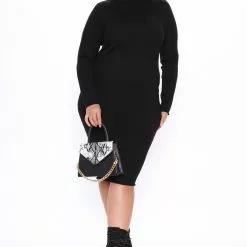 Fashion Nova Taryn Sweater Midi Dress - Black -Fashion Nova Dresses Shop 09 09 20Studio3 AP SA 12 34 06 40 D11051FN Black 0874 PLUS RA