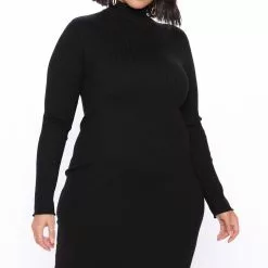 Fashion Nova Taryn Sweater Midi Dress - Black -Fashion Nova Dresses Shop 09 09 20Studio3 AP SA 12 34 22 40 D11051FN Black 0879 PLUS RA