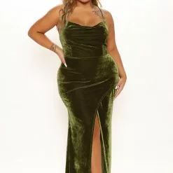 Fashion Nova Love You Mean It Velvet Maxi Dress - Olive -Fashion Nova Dresses Shop 09 09 21Studio2 PA MJ 11 30 10 24 DR1671 Olive 15246 PLUS DC