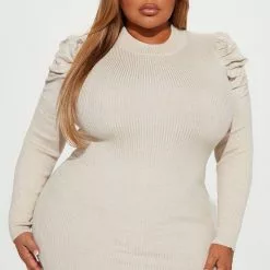 Fashion Nova I Want More Sweater Mini Dress - Oatmeal -Fashion Nova Dresses Shop 09 12 22Studio1 KJ KP 13 49 53 27 J3H0207S Oatmeal 14847 PLUS KS