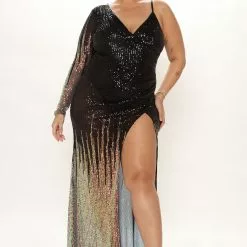 Fashion Nova Glamour Sequin Maxi Dress - Black/combo -Fashion Nova Dresses Shop 09 13 21Studio3 RT TB 10 07 31 9 BCCDQ22992 Blackcombo 5181 PLUS MH