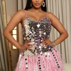 Fashion Nova Let's Go Dance Sequin Mini Dress - Pink -Fashion Nova Dresses Shop 09 13 22Studio2 RM 14 38 34 5 SK0875 Pink 6123 JB