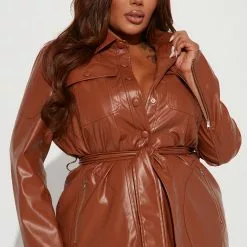 Fashion Nova Americana Faux Leather Maxi Dress - Camel -Fashion Nova Dresses Shop 09 14 22Studio2 RT IM 11 39 37 27 MO8105 Camel 0475 PLUS JB