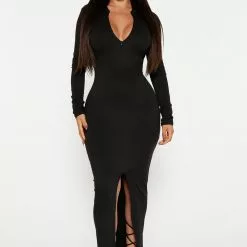Fashion Nova Zaria Maxi Dress - Black