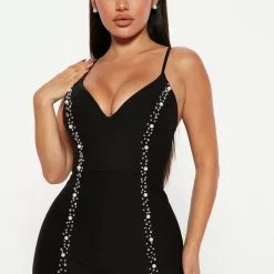 Fashion Nova Look My Way Embellished Midi Dress - Black -Fashion Nova Dresses Shop 09 14 22Studio4 ME KP 13 32 32 38 YD30611FN Black 15060 KS