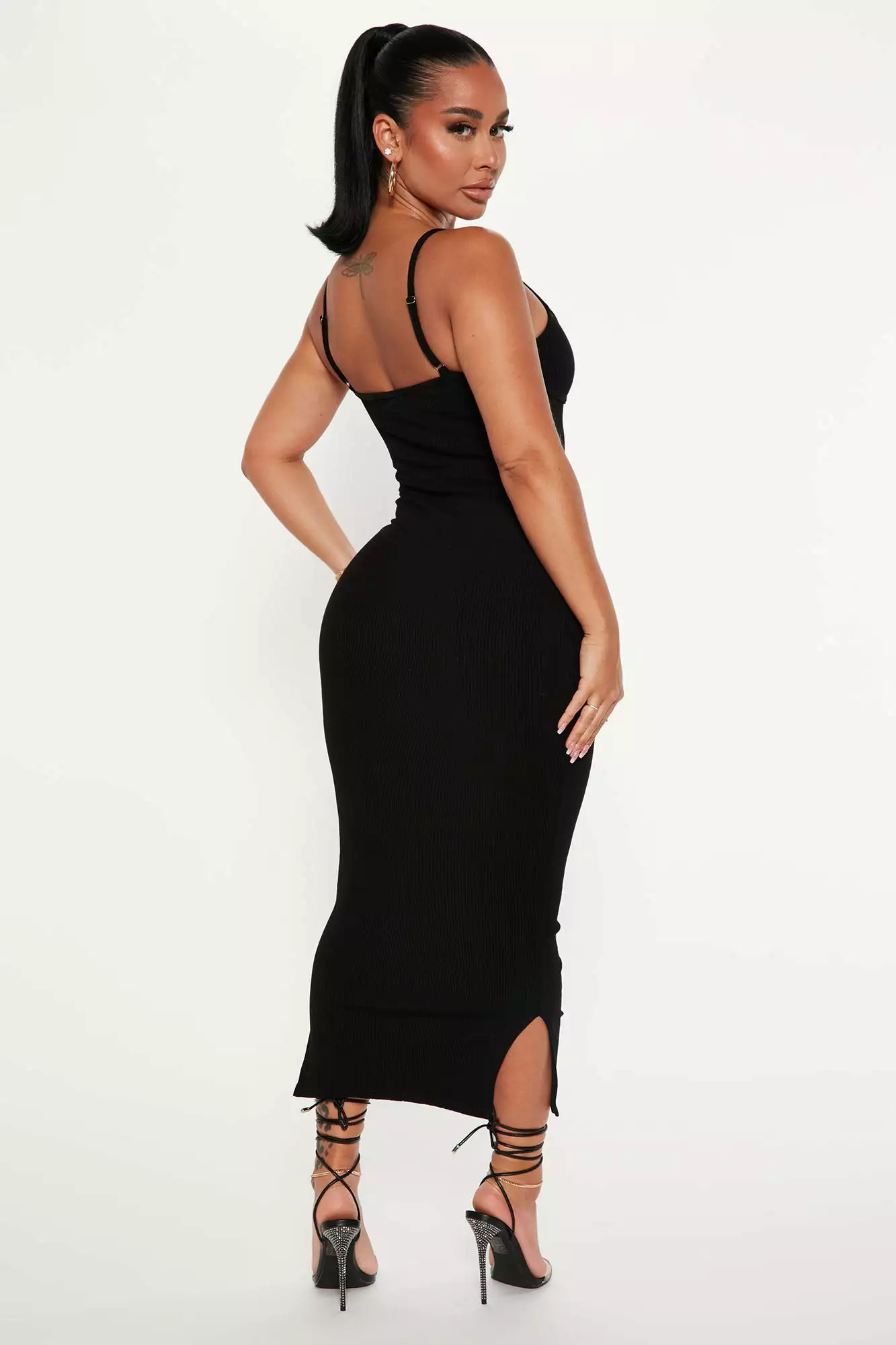 Fashion Nova Mercedes Snatched Midi Dress - Black 5 Fashion Nova Mercedes Snatched Midi Dress - Black - Image 3