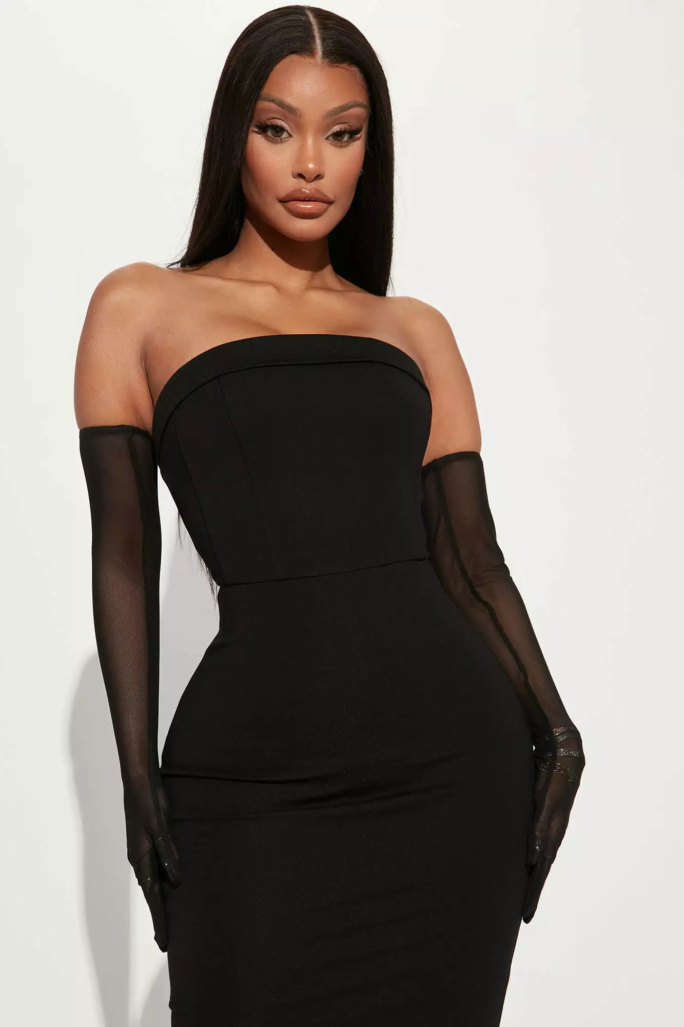 Fashion Nova Fashion Strut Midi Dress Set - Black 4 Fashion Nova Fashion Strut Midi Dress Set - Black - Image 2