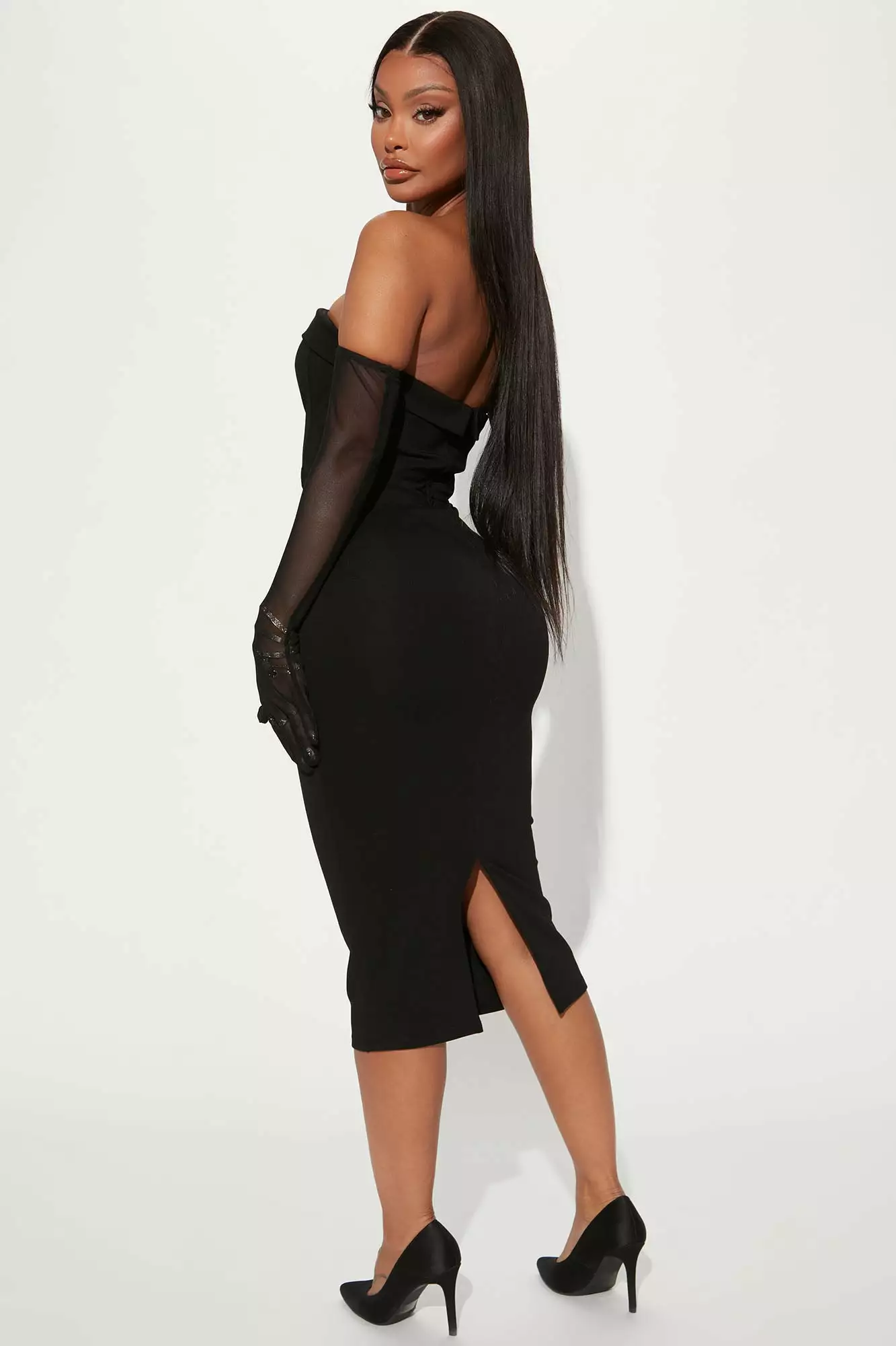 Fashion Nova Fashion Strut Midi Dress Set - Black 5 Fashion Nova Fashion Strut Midi Dress Set - Black - Image 3