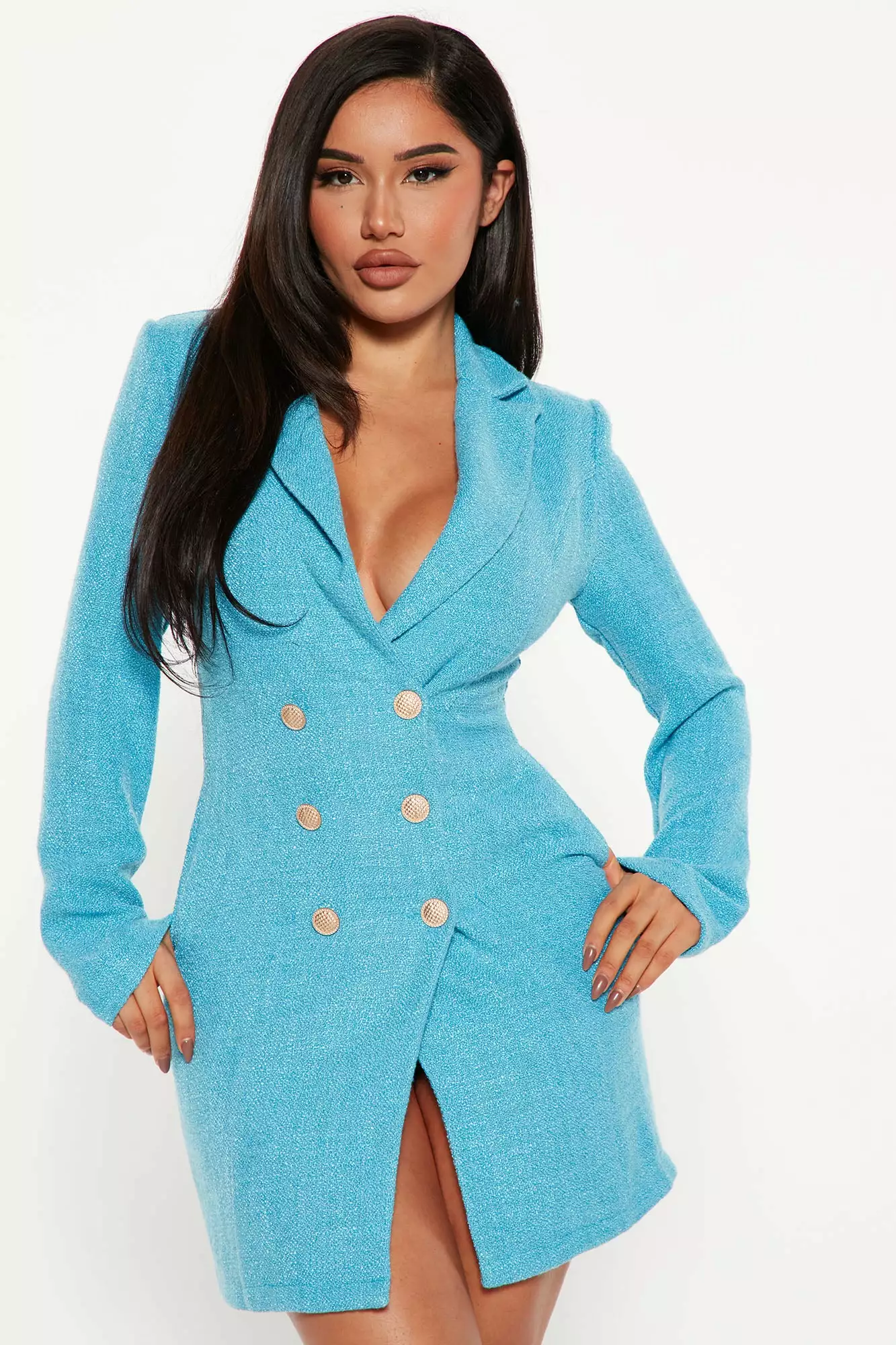 Fashion Nova Lucky Blazer Dress - Aqua 3 Fashion Nova Lucky Blazer Dress - Aqua