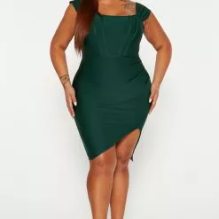 Fashion Nova Mercedes Bandage Mini Dress - Green -Fashion Nova Dresses Shop 09 15 22Studio4 DM IM 09 44 52 8 C2571D Green 15385 PLUS PB