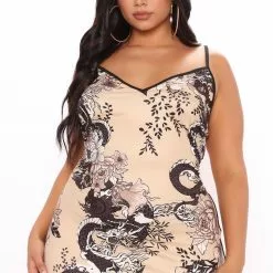 Fashion Nova Dragon Tattoos Printed Maxi Dress - Taupe/combo -Fashion Nova Dresses Shop 09 16 20Studio2 AP JH 15 04 05 51 D6689 Taupecombo P PLUS1 NT